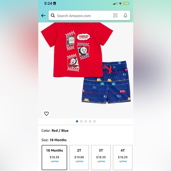 NEW Thomas & Friends T-Shirt and Shorts Outfit Set READ 18m&12m - Picture 3 of 3